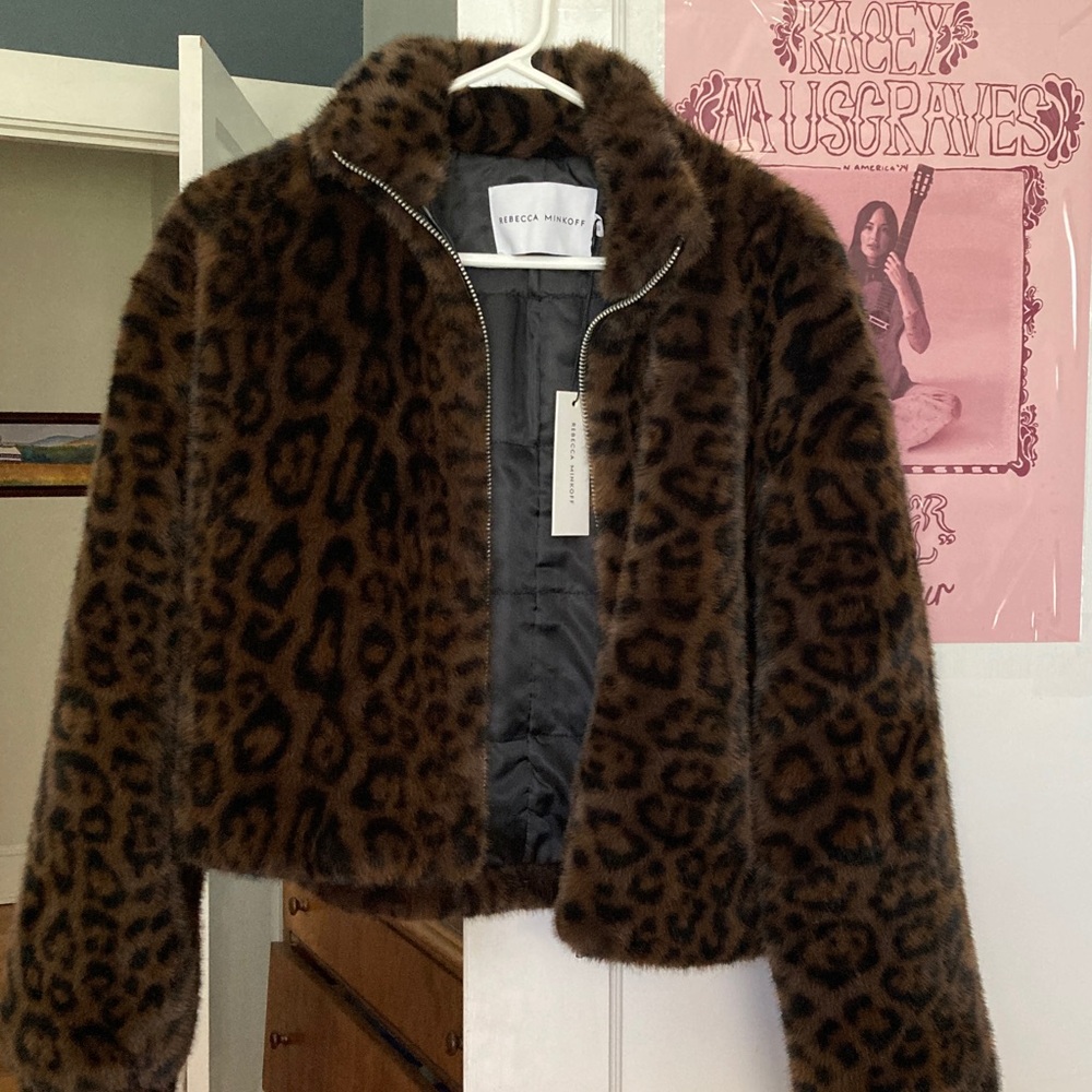 Rebecca Minkoff Animal Print Faux Fur Coat